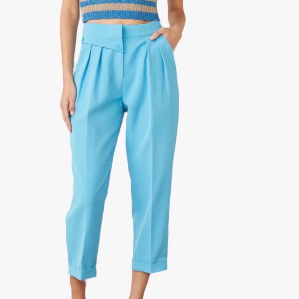 NWT Atoir High Waisted Tapered Natasha Trousers in Cerulean Blue. Size US 2